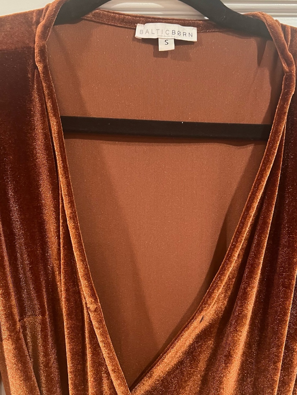 Baltic Born Velvet Wrap Maxi Dresses in Burgundy, Copper, Rust, and Bronze - Picture 4 of 5